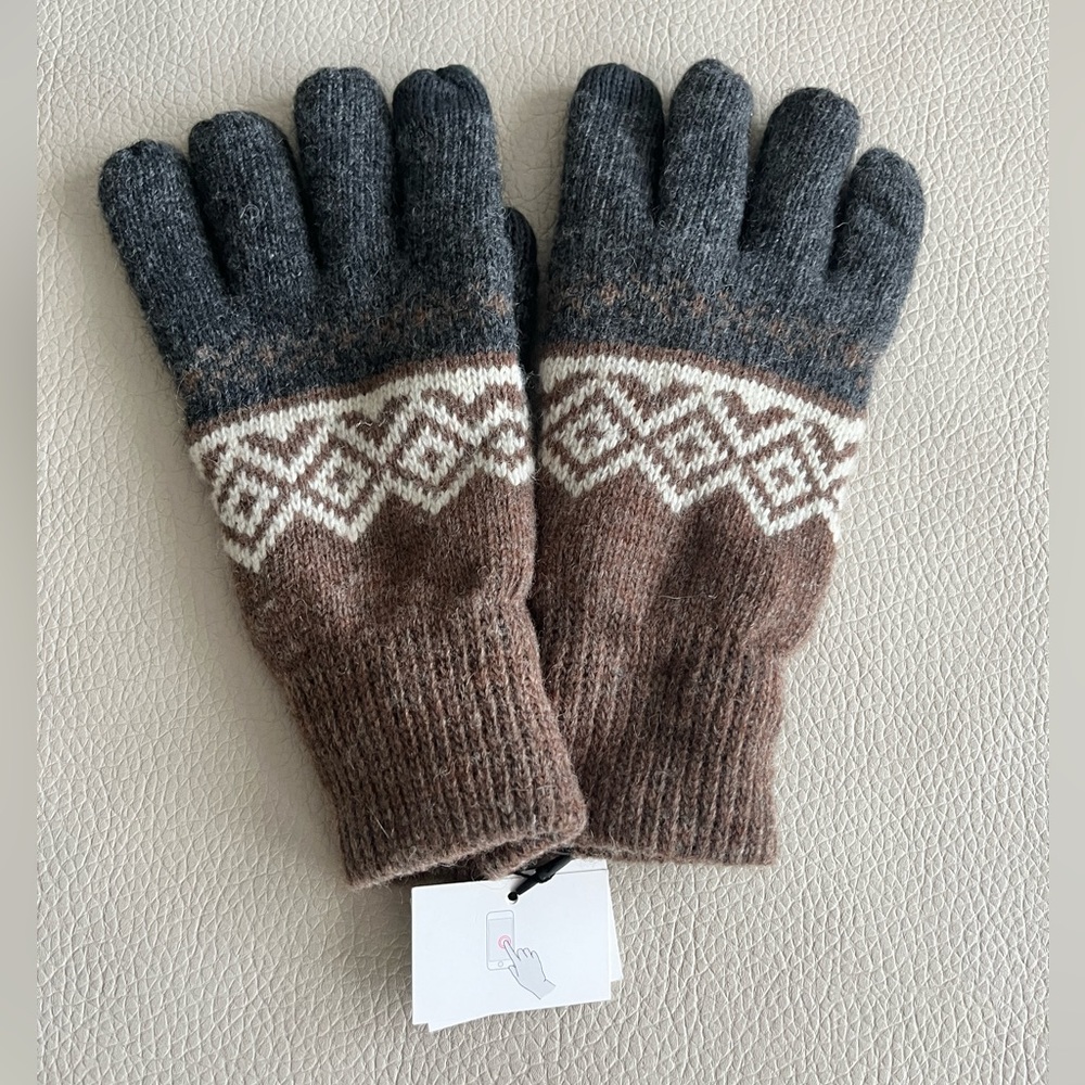 NWT - Zara Men’s Wool Blended Double Layered Touchscreen Gloves - Size M